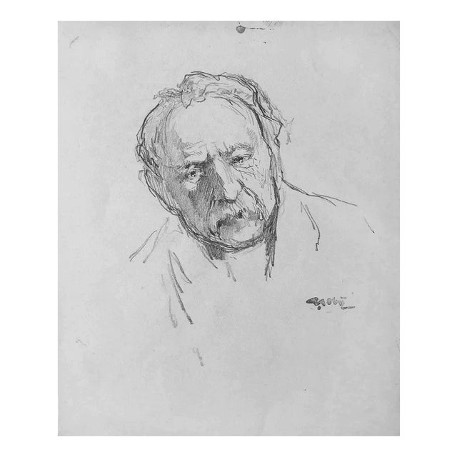 Georges Gobo, Portrait, Original Drawing, Early 20th-Century For Sale