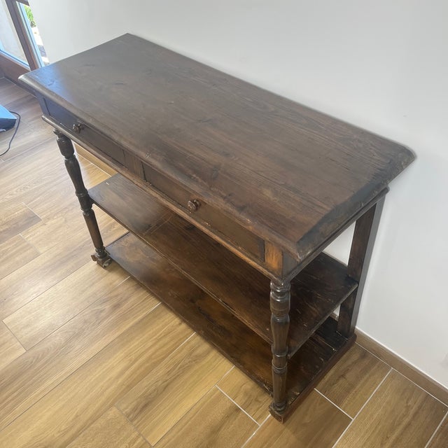 Vintage Wood Console Table, 1920s For Sale - Image 11 of 18