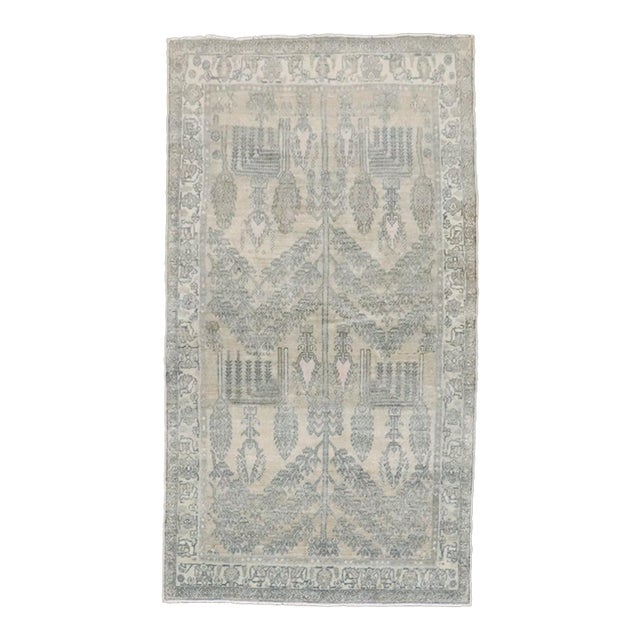 Early 20th Century Tree of Life Neutral Accent Malayer Rug - 4' x 7' For Sale