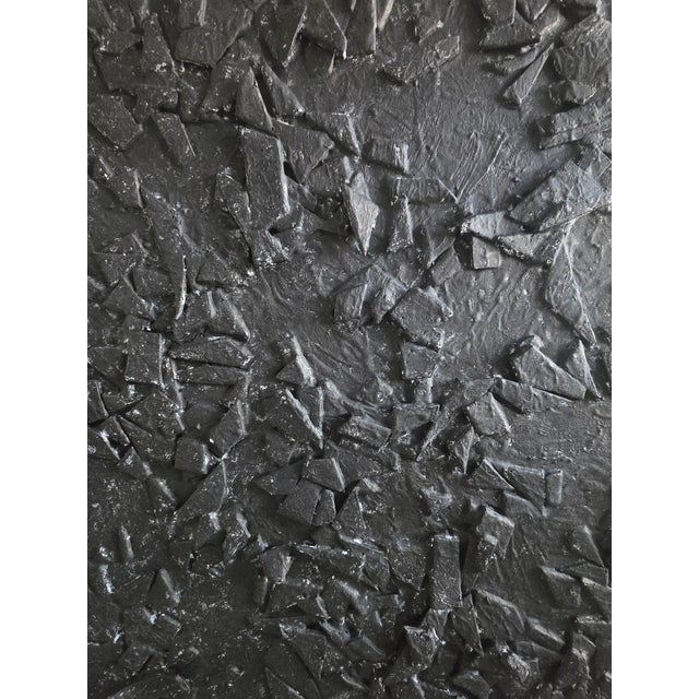 Contemporary Oversized Matte Black & White Textured Abstract — Original Oil Painting by Diane Grant | Louise Nevelson For Sale - Image 3 of 18