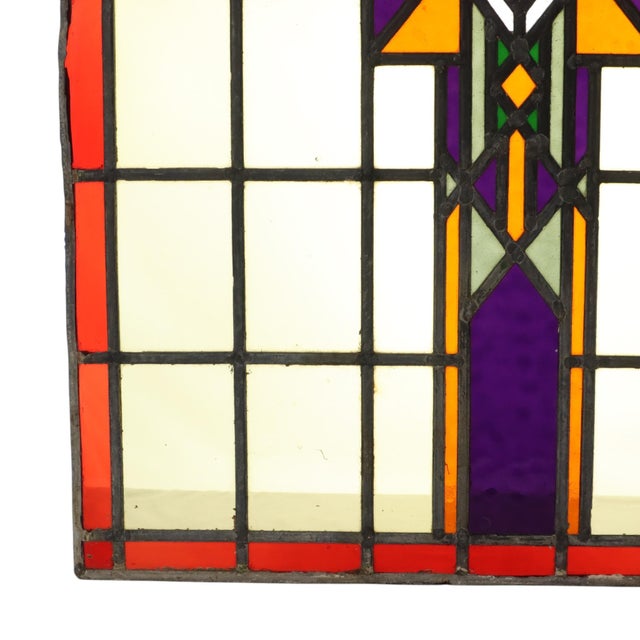 Art Deco Amsterdam School Stained Glass Window, 1930s For Sale - Image 10 of 16