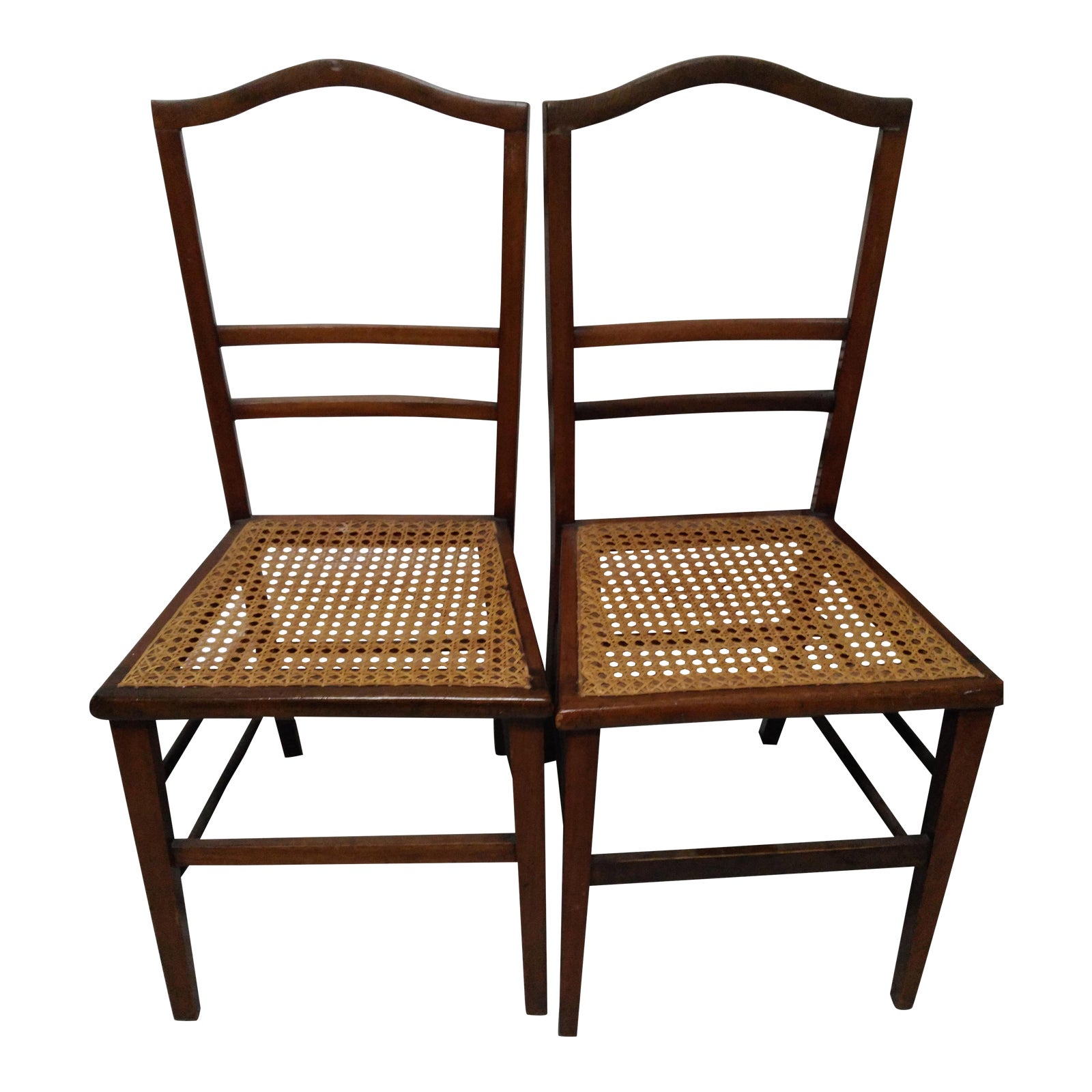 Cane Seat Wood Chairs A Pair Chairish