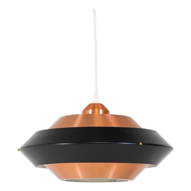 Copper & Black Pendant Light For Sale