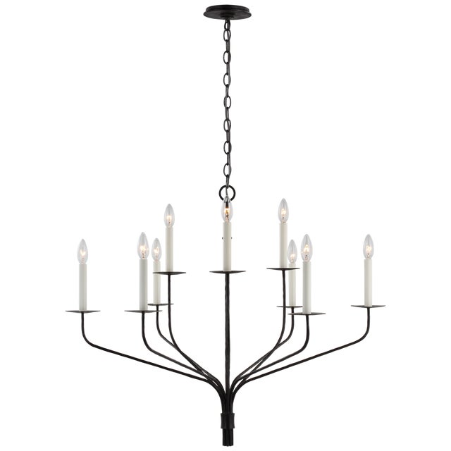 Belfair Large Two-Tier Chandelier in Aged Iron Designer: Ian K. Fowler Canopy: 4.75" Round Mounting: Chain Shade Detail:...
