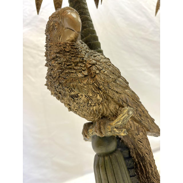 20th Century Palm Beach Chic Parrot and Palm Tree Lamps- A Pair For Sale - Image 15 of 18