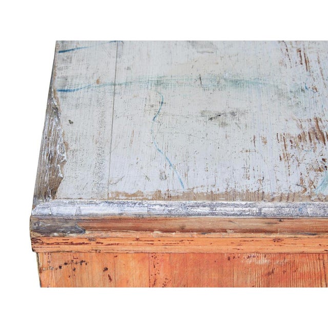 Wood Swedish Hand Painted Chest of Drawers in Pine For Sale - Image 7 of 10