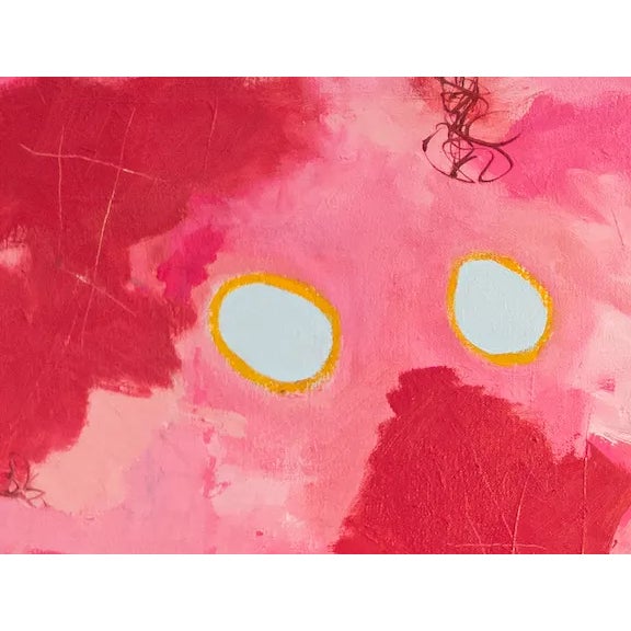 "Play #14" — 30x30 Contemporary Abstract Oil Painting on Canvas (Pink) For Sale - Image 4 of 8