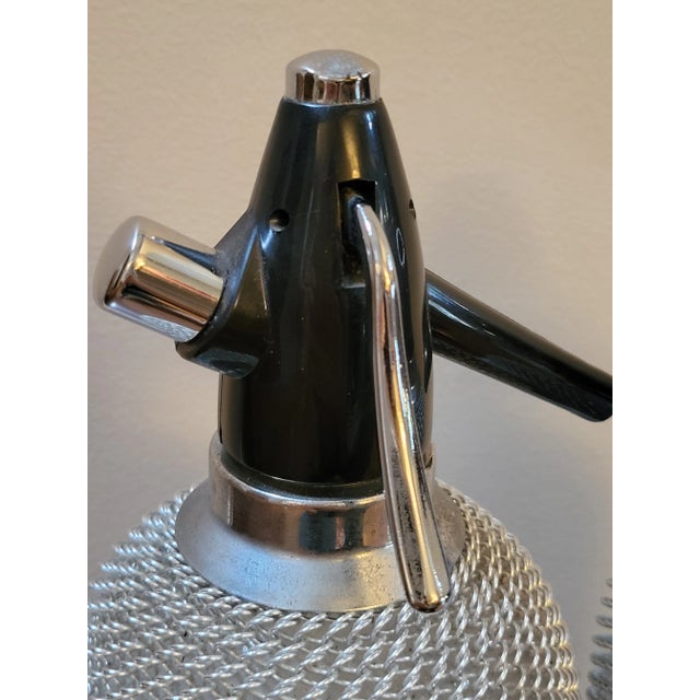 Late 20th Century Vintage Mesh-Covered Seltzer Bottles- a Pair For Sale - Image 5 of 10