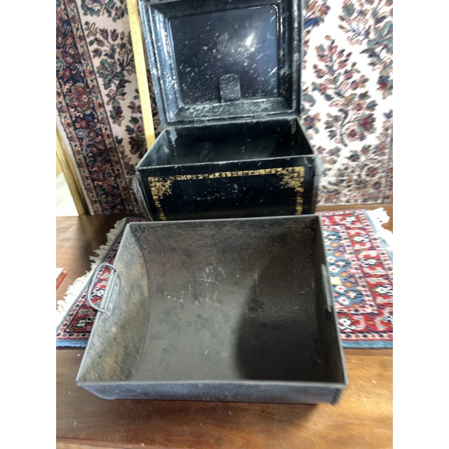 Metal Antique Hand Painted German Firewood Holder Coal Scuttle For Sale - Image 7 of 12