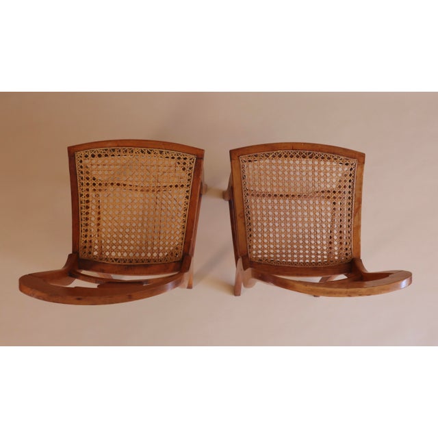 Early 20th Century Pair of Walnut Frame Chairs With Cane Seats For Sale - Image 9 of 10