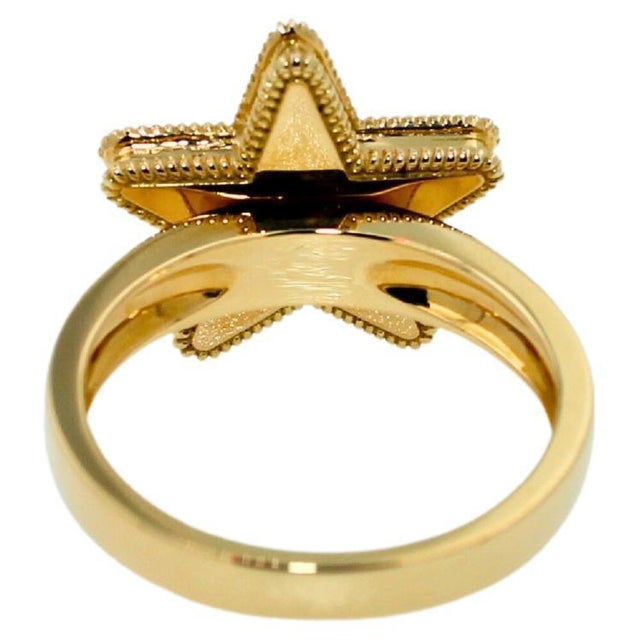 Early 21st Century Green Malachite Star Galaxy Celestial Constellation Zodiac 18k Yellow Gold Ring, Size 7 For Sale - Image 5 of 16
