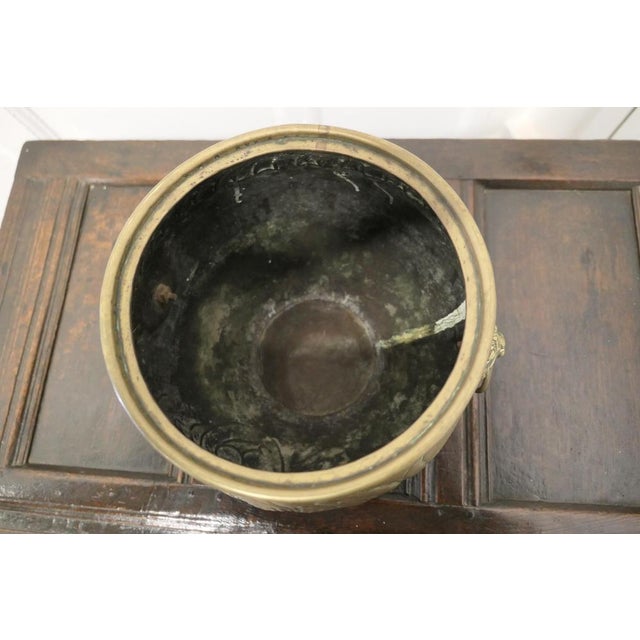 Large Victorian Brass Lions Mask Planter For Sale - Image 6 of 8