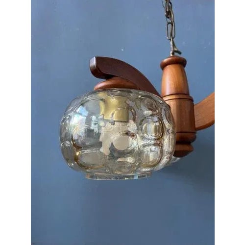 Mid-Century German Clear Glass Hanging Lamp, 1970s For Sale - Image 8 of 11