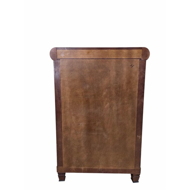 Neoclassical Empire Revival Mahogany Five Drawer Chest with Greek Key Inlay Elegant Neoclassical Empire Revival chest...