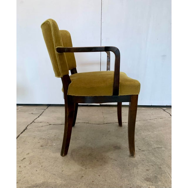 1930s A Pair of Stained Velvet Armchairs Attributed to Fritz Hansen 1930s For Sale - Image 5 of 12