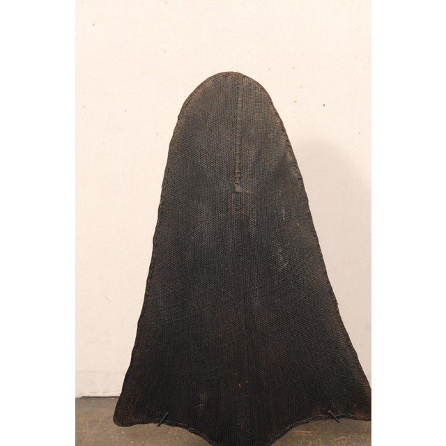 Wood Mid 20th Century Nagaland Tribal Rain Shield on Custom Stand For Sale - Image 7 of 11