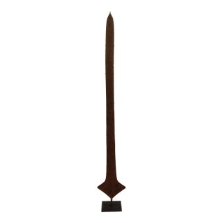 19th Century African Mounted Sculptural Brutalist Sword Currency For Sale
