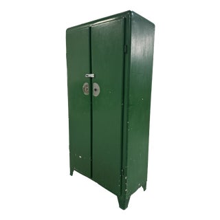Vintage Green Metal Cabinet, 1950s For Sale