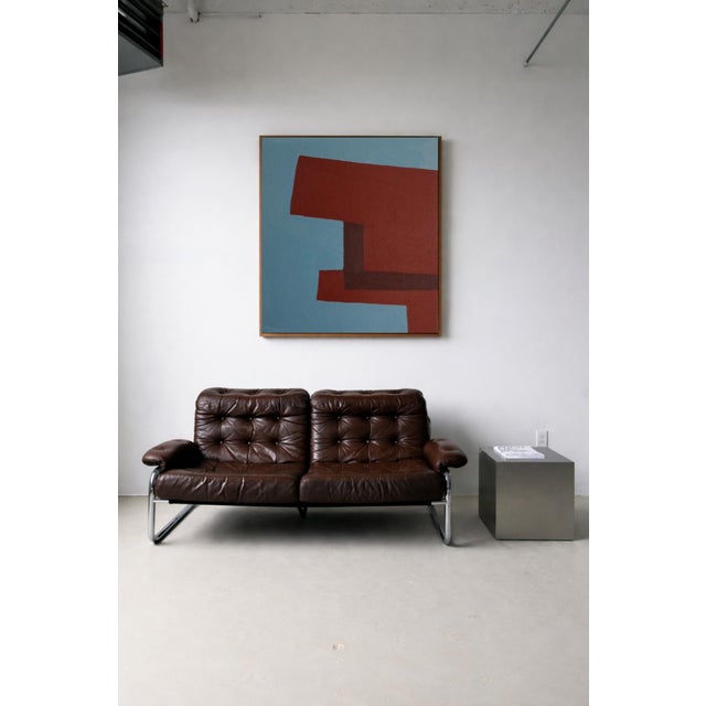 Bodasca, Structure in Red and Blue, 2026, Acrylic Painting on Canvas For Sale - Image 6 of 10