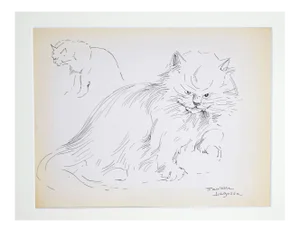 Marie Paulette Lagosse, The Cat, Pen on Paper, 1970s