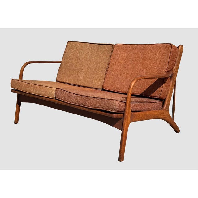 This Mid-Century loveseat was made from the furniture factory Silleria Malinche from Monterrey, Mexico. On the bottom it...