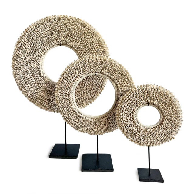 Cowry Shell Ring on Stand Large For Sale - Image 4 of 4