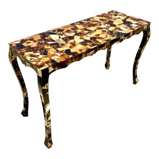 Vintage Regency Tessellated Horn Console Table For Sale