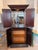 1960s Mid-Century Carved Wood Bar Cabinet With Smoky Glass Interior For Sale - Image 5 of 12