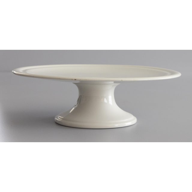 Farmhouse 19th Century Dutch White Ironstone Cake Stand For Sale - Image 3 of 9