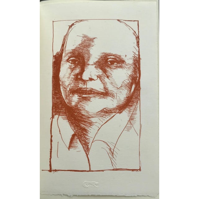 Artist: Leonard Baskin Country: USA Title: Untitled Medium: Original Lithograph Marks: Embossed not signed Paper: Arches...