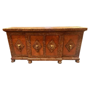 Maitland-Smith Attributed Tessellated Coconut Shell & Bronze Elephant Sideboard Server