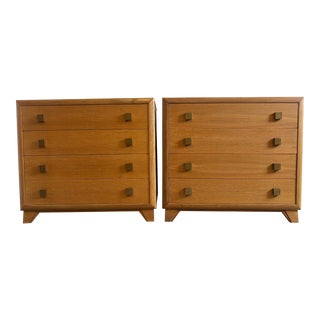 1950s Pair of Mid Century Oak Dressers For Sale