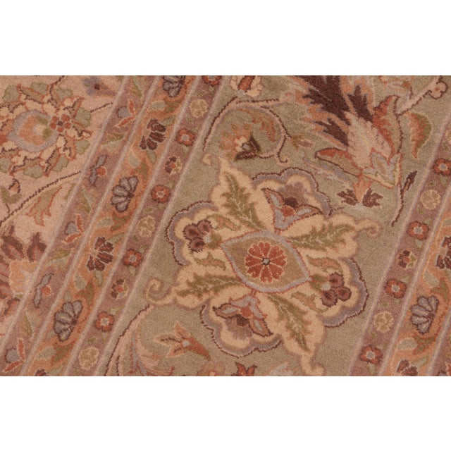 Shabby Chic 1990's Pak-Persian Beige/Green Wool Rug - 8'0'' X 10'0'' For Sale In New York - Image 6 of 9