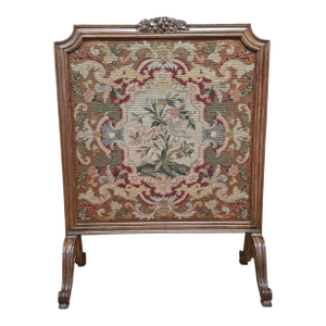 Early 20th Century French Needlepoint Fireplace Screen
