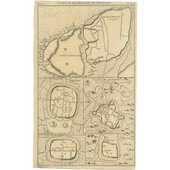 Mid 18th Century Antique Map of Cities of the Province of Che-Kyang in China, 1738 For Sale - Image 5 of 5