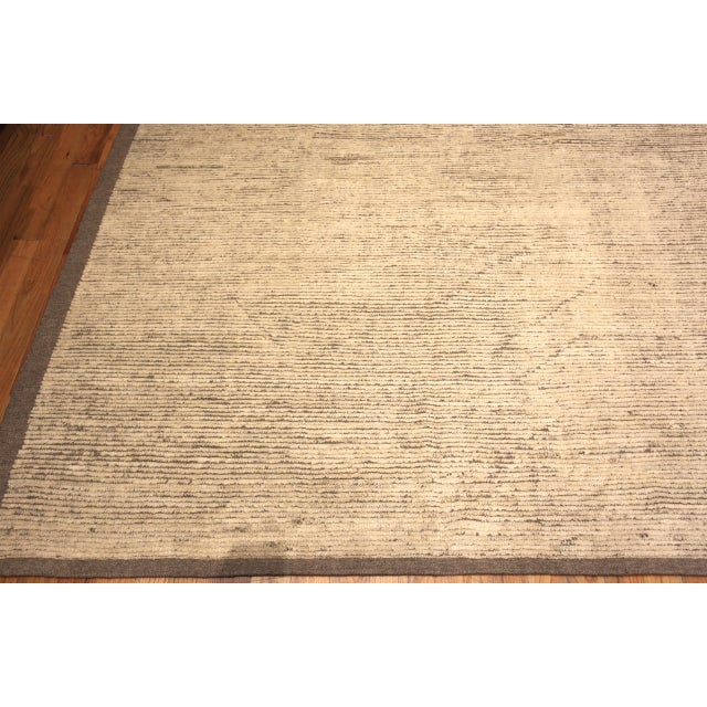 Gorgeous Soft Beige Large Square Modern Minimalist Area Rug, Country of Origin: Central Asia, Circa Date: Modern
