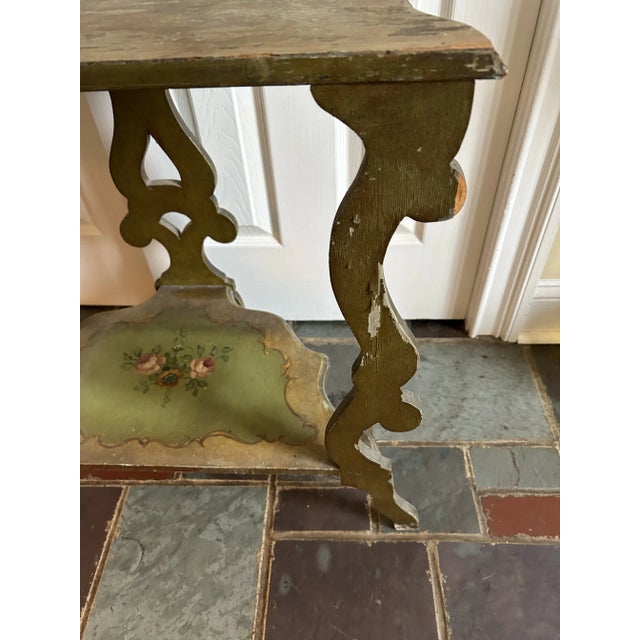 Vintage Hand Painted Two Tier Console Table For Sale - Image 4 of 12