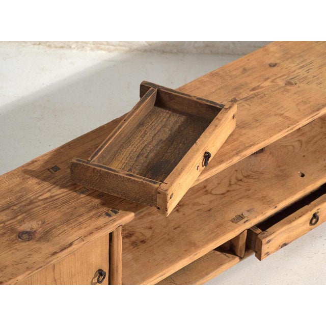 Antique Pine Low Sideboard For Sale - Image 5 of 13