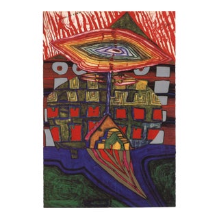 Friedensreich Hundertwasser the Eye and the Beard of God, 1989 For Sale