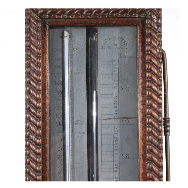Early 19th a.s. & j.a. Mahogany Stick Weather Barometer For Sale In New York - Image 6 of 8