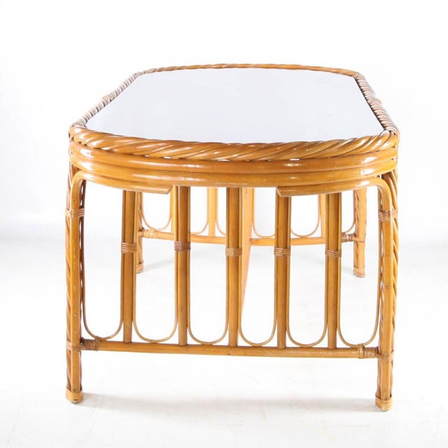 Rattan Dining Table, 1970s For Sale - Image 6 of 8