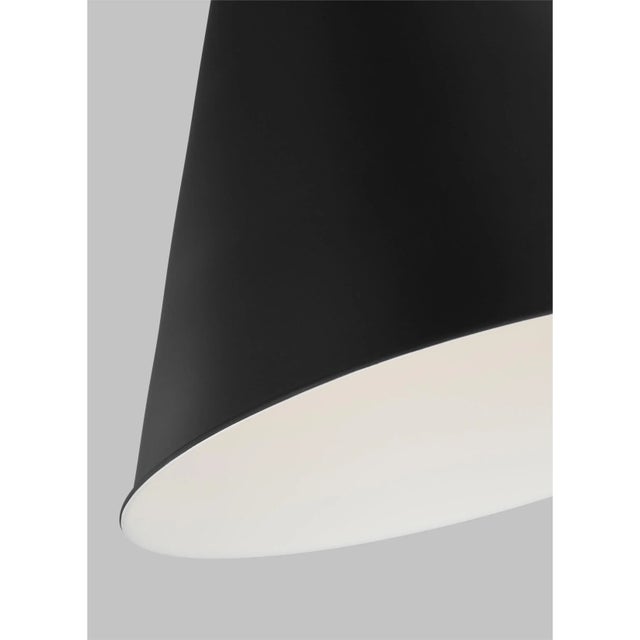 2020s Chapman & Myers by Visual Comfort Studio Wellfleet Large Cone Pendant, Midnight Black & Burnished Brass For Sale - Image 5 of 6