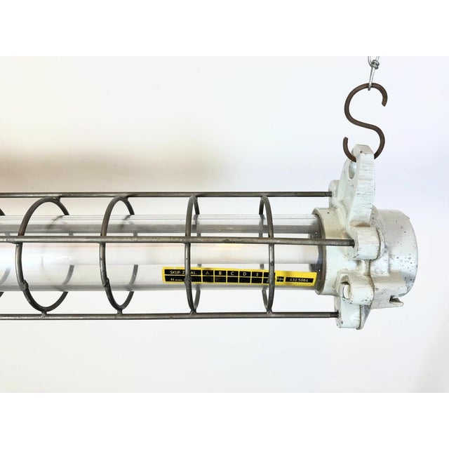 Grey Industrial Hanging Tube Light from Elektrosvit, 1980s For Sale - Image 11 of 18