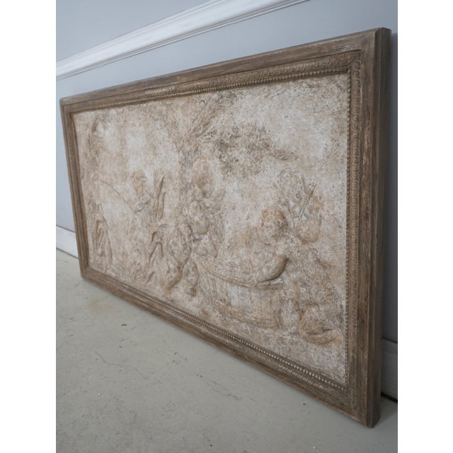 Age: Approx. 20 Years Old Details: Intentional Distressing Manufactured Stone Relief of Cherub Scene Quality Construction...