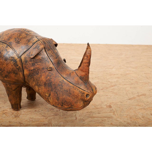 Dimitri Omersa Animal Rhino Ottoman in Leather by Dimitri Omersa for Omersa, 1963 For Sale - Image 4 of 13