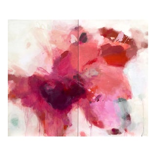 “I Feel You Always” Contemporary Abstract Painting in Bold Red Tones by Stacey Warnix For Sale