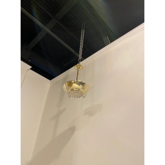 1930s French Art Deco Silver Plated Light Fixture For Sale In New York - Image 6 of 10