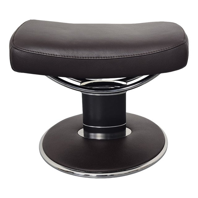 Brown Jazz Leather Ottoman from Stressless Ekornes, Norway, 2000s For Sale