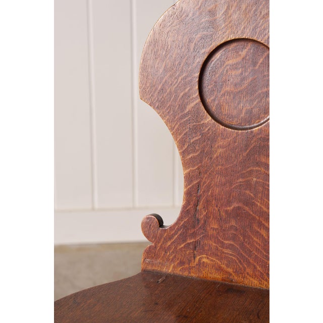 Pair of 19th Century Oak Hall Chairs For Sale - Image 9 of 10