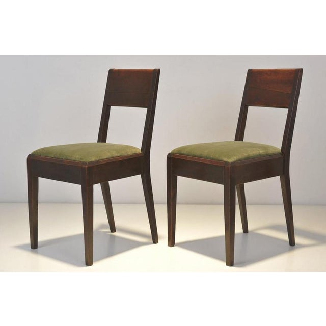 Cubist Dining Chairs in Stained Alder Wood, 1925, Set of 2 For Sale - Image 16 of 16